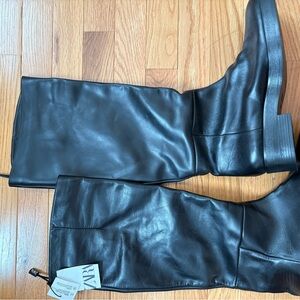 Zara Black Leather Boots